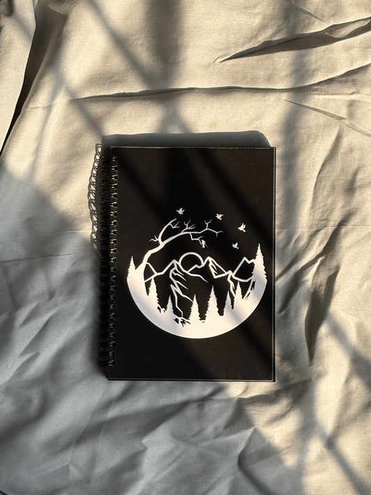 The Mountain's Mood -  Black Paper Notebook - A5 Size