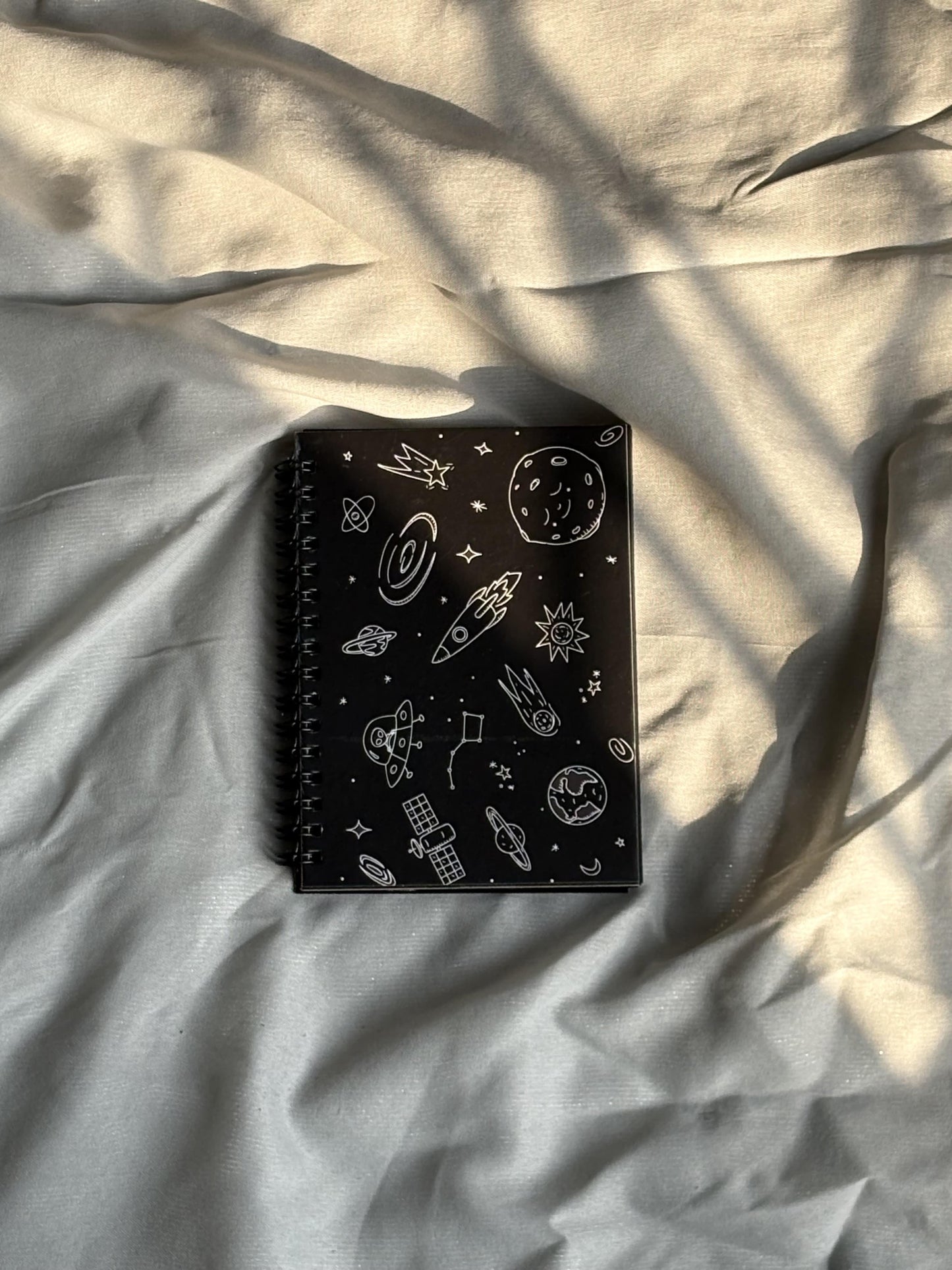 Between Worlds -  Black Paper Notebook - A6 Size